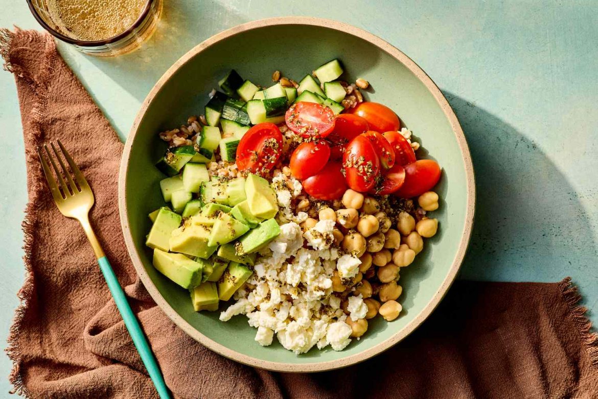 Chickpea Grain Bowl with Feta & Tomatoes