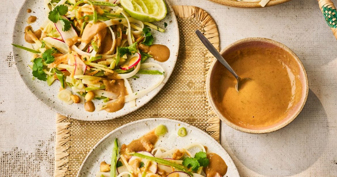 Thai-style shredded apple salad