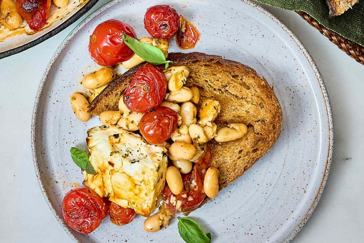 Baked Feta, Tomato & White Bean Skillet