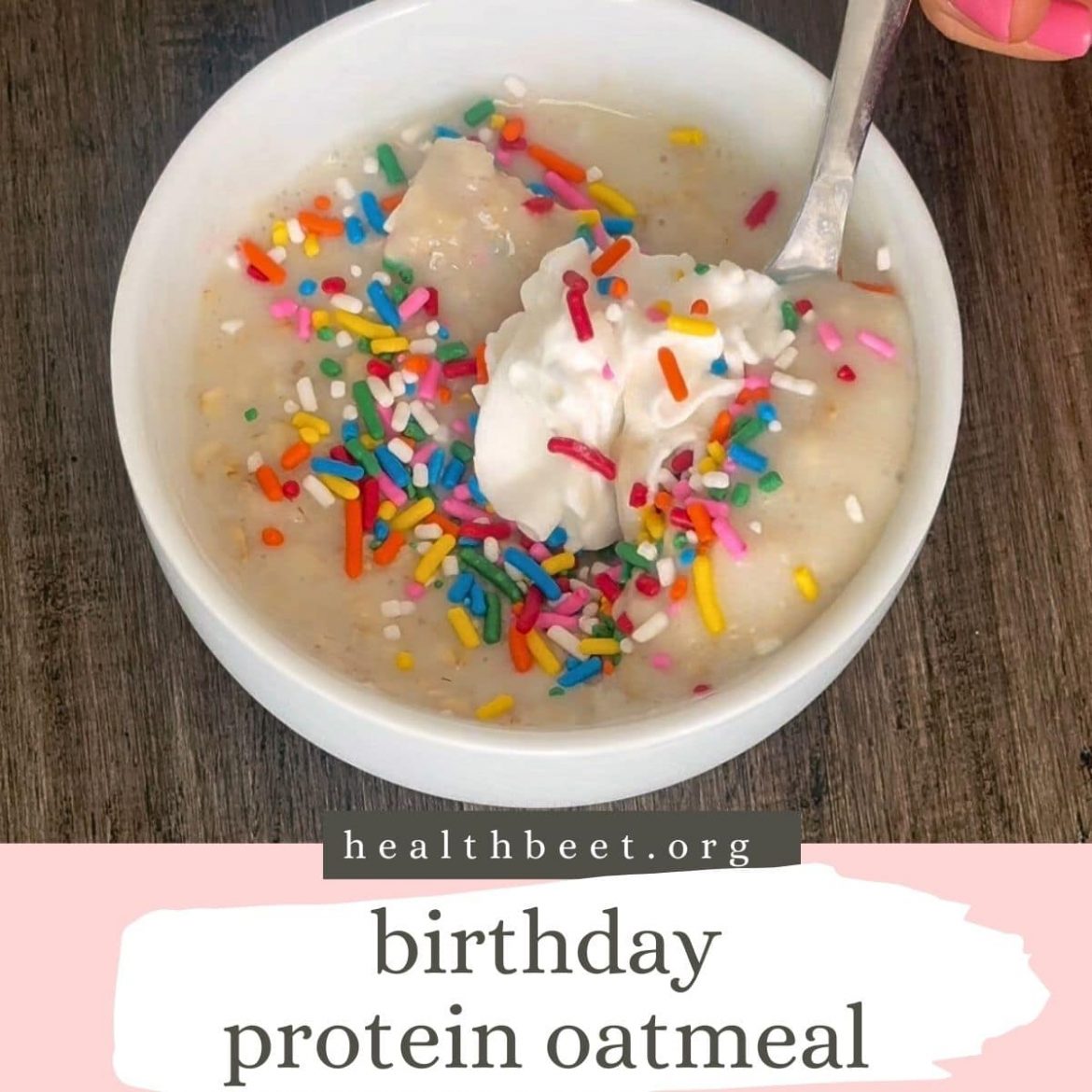 Protein PACKED Birthday Cake Oatmeal