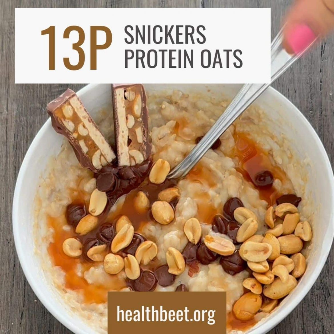 Sweet and Salty Snickers Protein Oatmeal