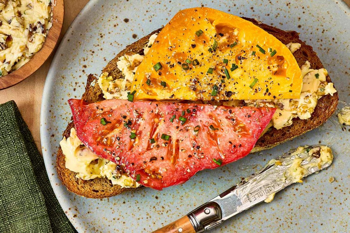 Tomato Toast with Charred Corn Butter