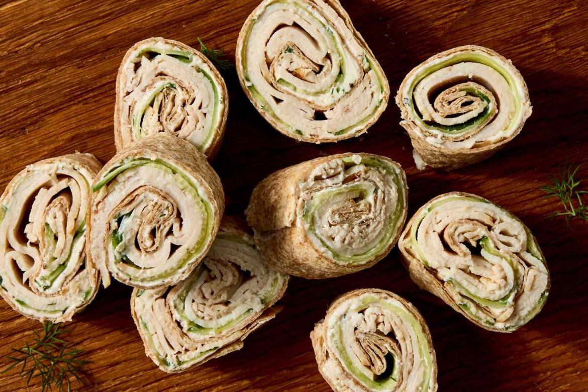 Turkey, Cucumber, Cream Cheese Roll-Ups