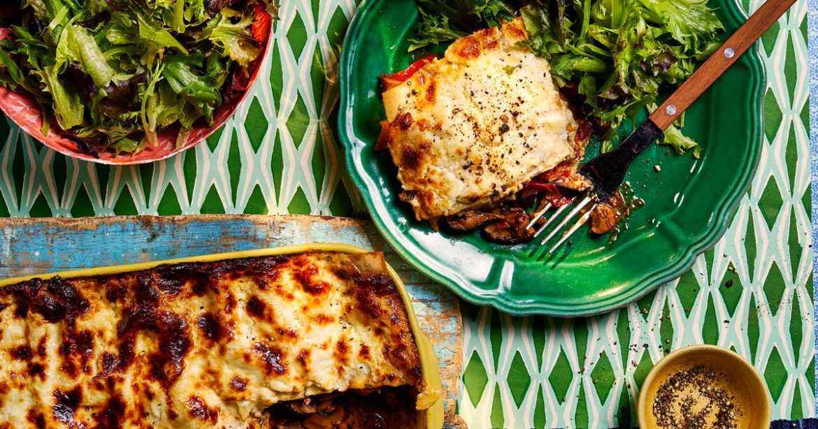 Roast ancho mushroom lasagne | Good Food
