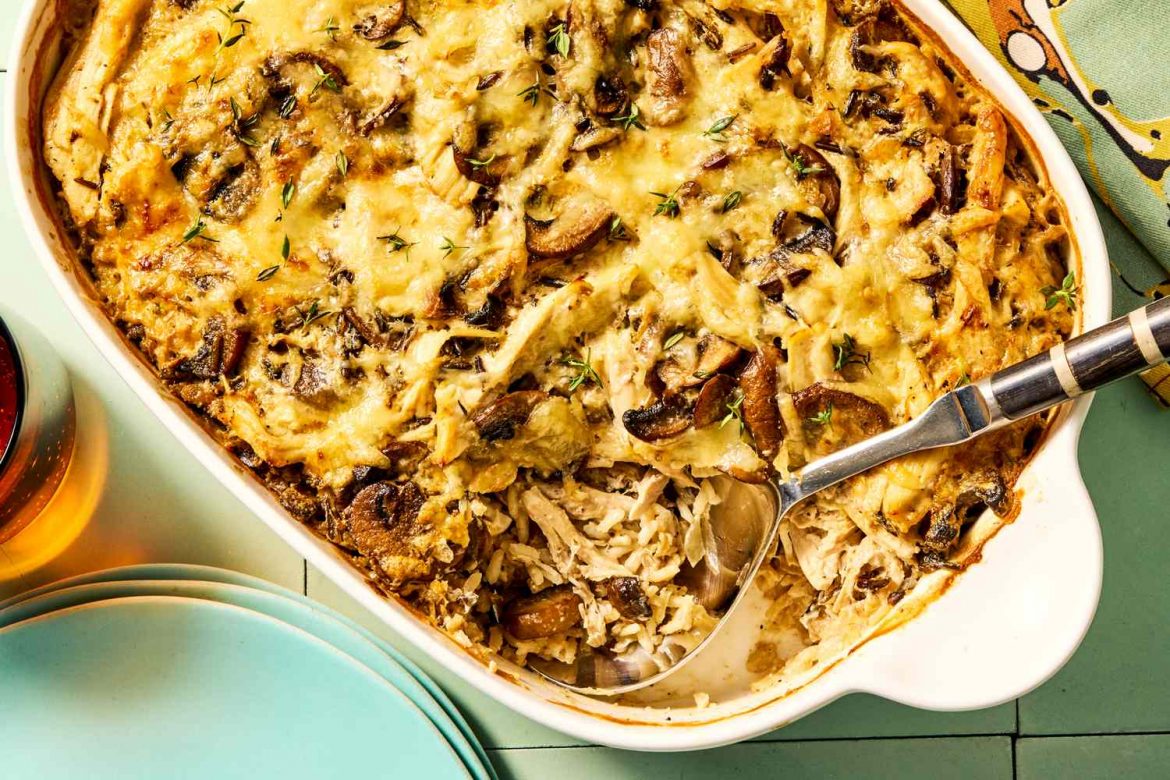 Rotisserie Chicken, Mushroom & Rice Casserole