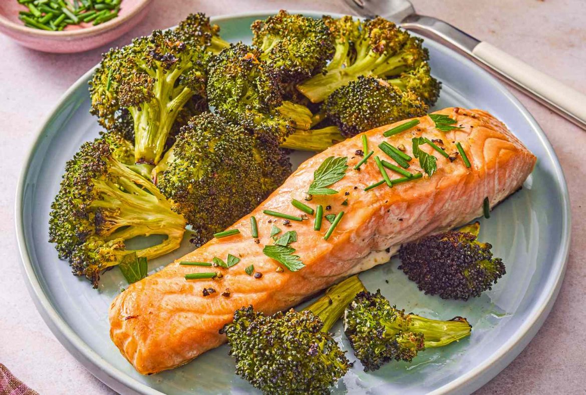 Sheet-Pan Salmon with Broccoli