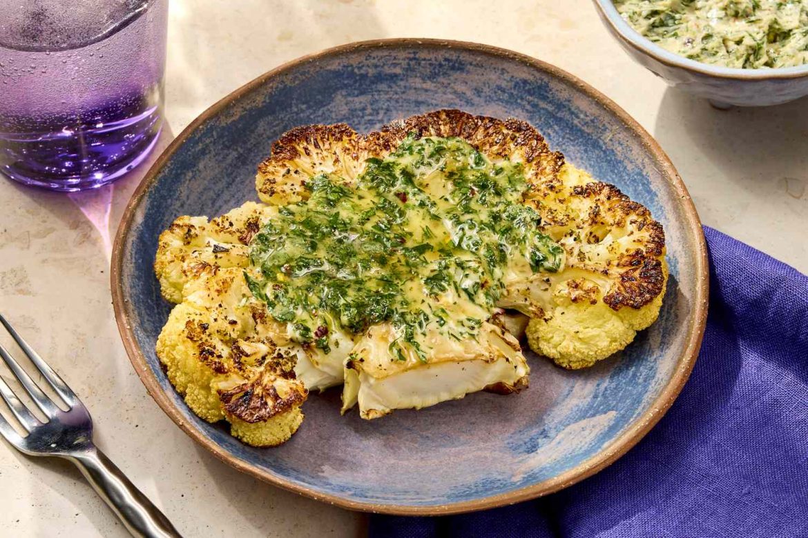 Cauliflower Steaks with Herb Butter