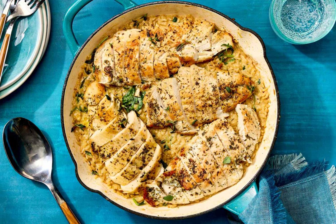 High-Protein Lemon Chicken & Rice Skillet